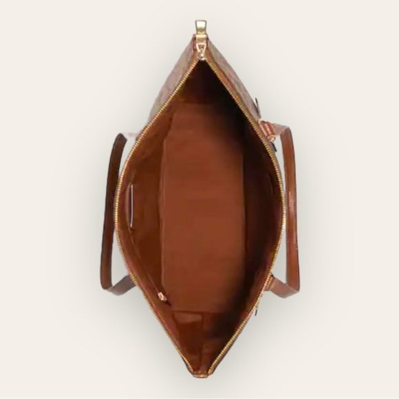 NWT Authentic COACH Signature Gallery Shoulder Tote Bag Khaki/Brown/Beige/Tan - Picture 3 of 14